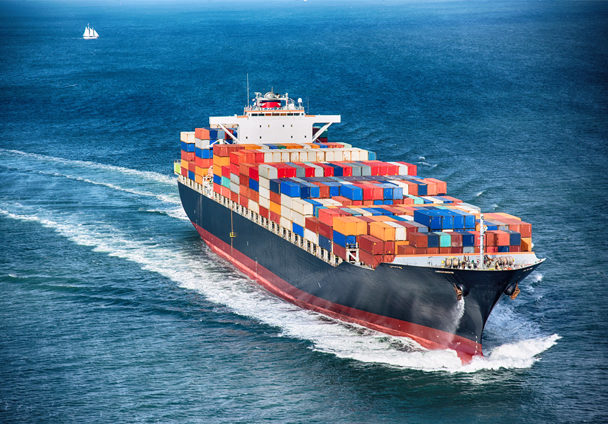 Cargo ship at sea representing reliable logistics operations